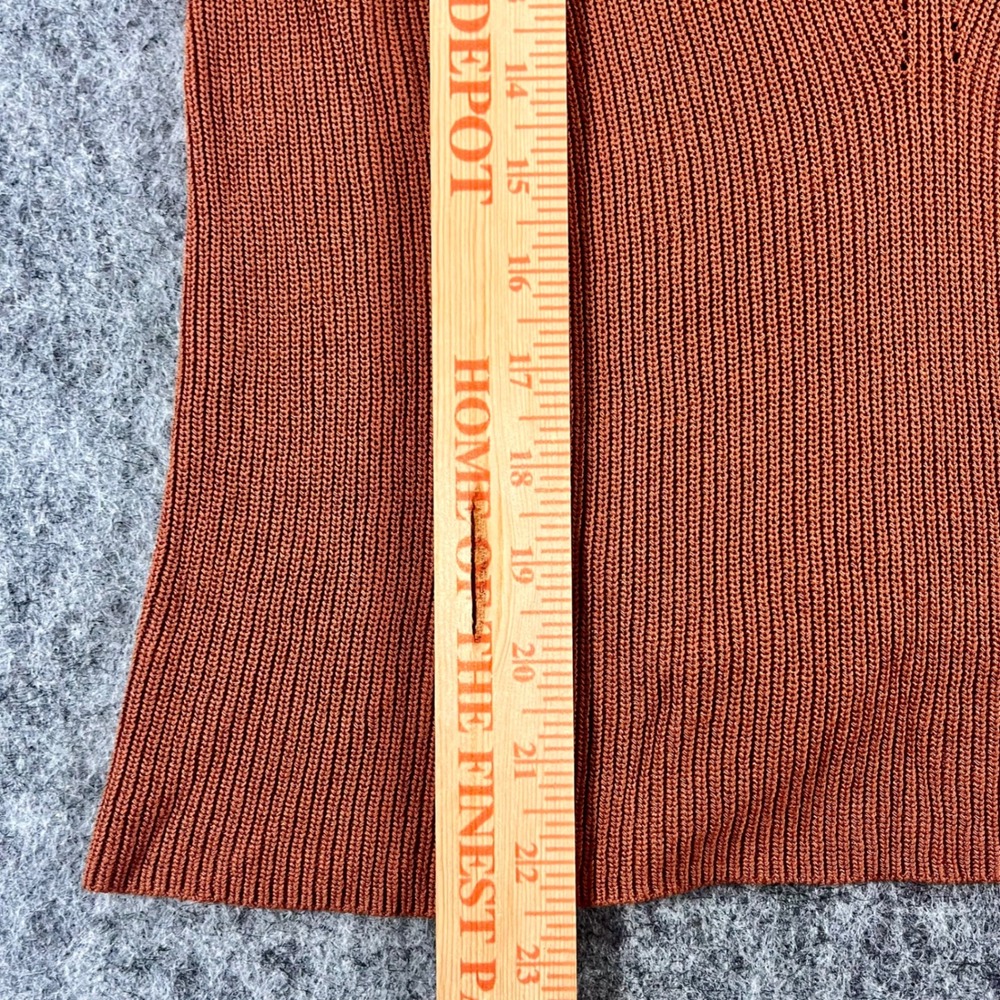 Rust Knit Sleeveless Top Women L Open Back Tie Boho Chic Earthy Casual Coastal - Picture 11 of 11